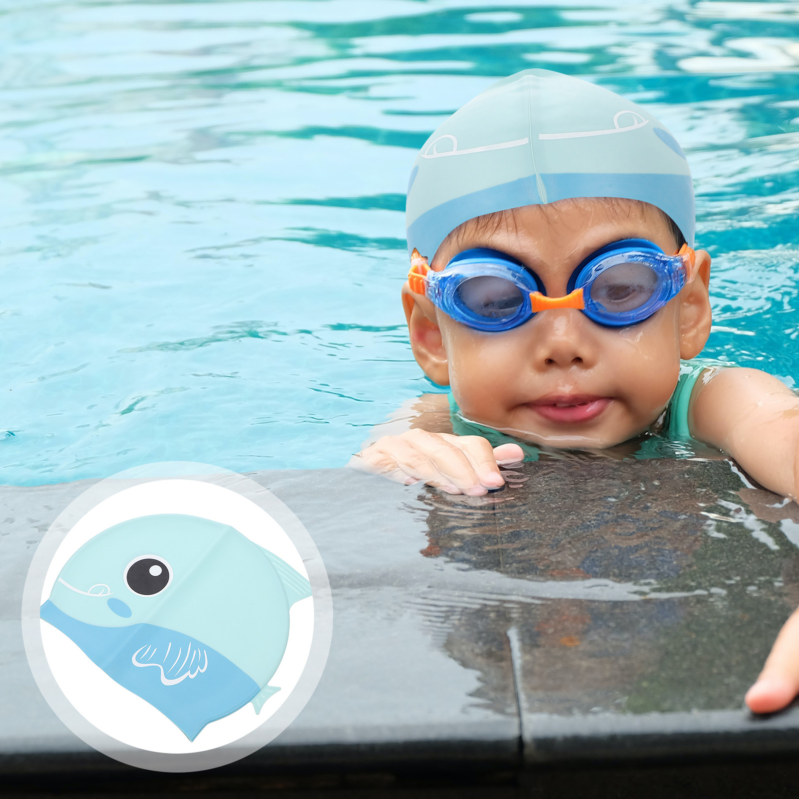 Swim Hat Silicone - Kids Silicone Swim Cap with Extended