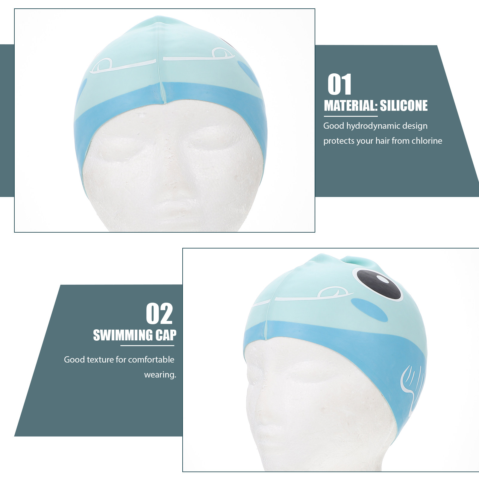 Kids Silicone Swim Cap with Ex - Swim Hat Silicone 评论和价格